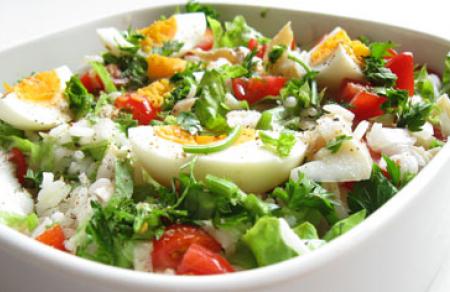 Salade de morue et riz